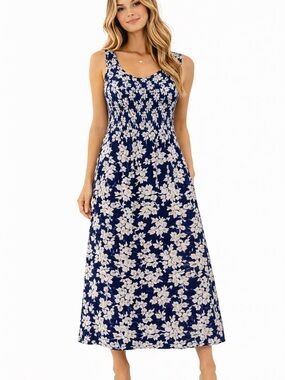 Floral Maxi Dress Romantic Floral Flowy Cottagecore Summer Garden Stretch Medium
